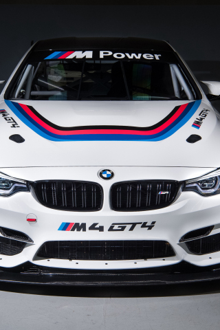 320x480 wallpaper BMW m4 gt4, front, 2018, 4k