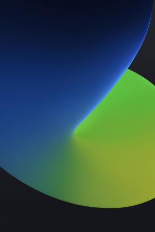 320x480 wallpaper Blue-green shape, abstract, iPad OS 14