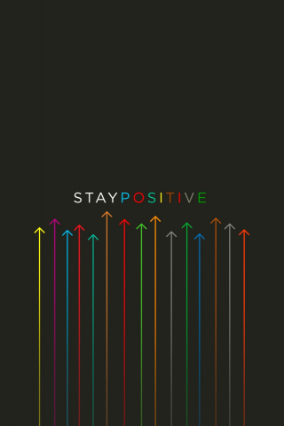 320x480 wallpaper Stay positive, minimal, quotes, artwork