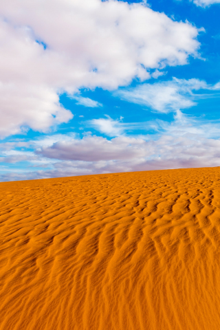 320x480 wallpaper Algeria, desert of sahara, sand, clouds, blue sky, 4k