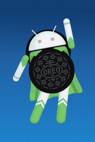 320x480 wallpaper Android Oreo, logo, 4k