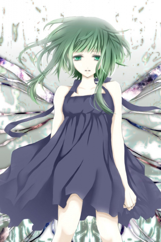 320x480 wallpaper Gumi, vocaloid, anime girl, green hair