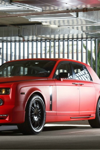 320x480 wallpaper Red rolls-royce phantom, car, front