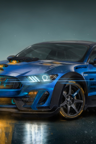 320x480 wallpaper Ford Mustang Shelby GT350, sports car, 4k
