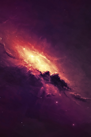 320x480 wallpaper Space, nebula, dark clouds, 4k