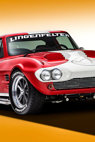 320x480 wallpaper Front, red car, muscle car, corvette