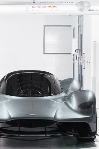 320x480 wallpaper Aston Martin Valkyrie, at showroom, front