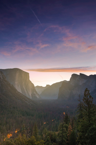 320x480 wallpaper Yosemite valley, forest, valley, nature, mountains, national park, 5k
