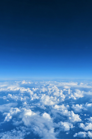 320x480 wallpaper Blue sky, above clouds, 5k