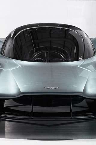 320x480 wallpaper Silver, Aston martin Valkyrie, super car, 2018