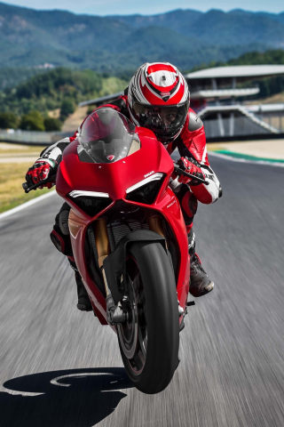 320x480 wallpaper Ducati Panigale V4 S, 2018 bike, rider, 4k