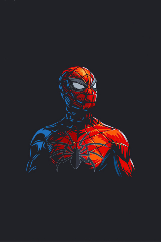 320x480 wallpaper Spider man, red suit, minimal