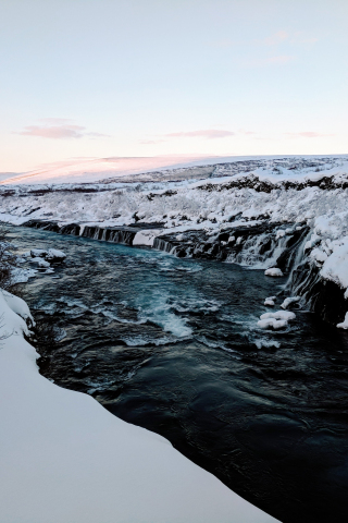 320x480 wallpaper Iceland, river, landscape, nature, 4k