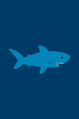 320x480 wallpaper Shark, fish, minimal