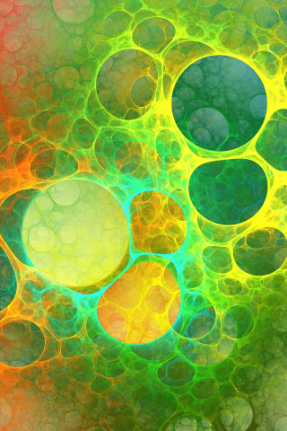 320x480 wallpaper Bubbles, fractal, colorful, abstract