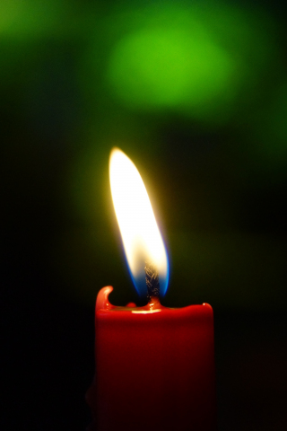 320x480 wallpaper Red candle, flame, light, 5k