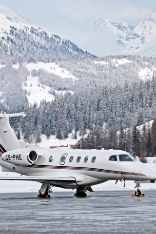 320x480 wallpaper Aircraft, private jet, vehicles, winter, 5k