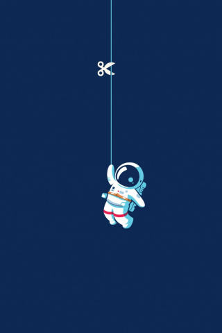 320x480 wallpaper Astronaut, minimal