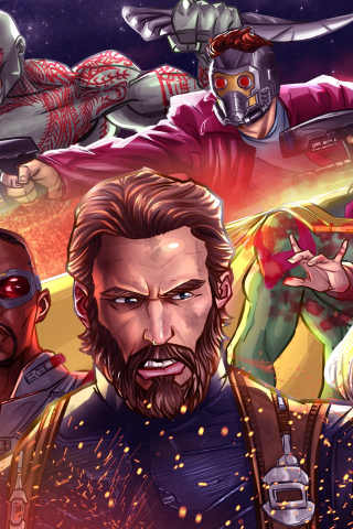 320x480 wallpaper Avengers: infinity war, 2018 movie, captain America, 4k