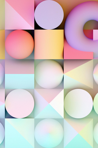 320x480 wallpaper Solid shapes, geometrical shapes, colorful