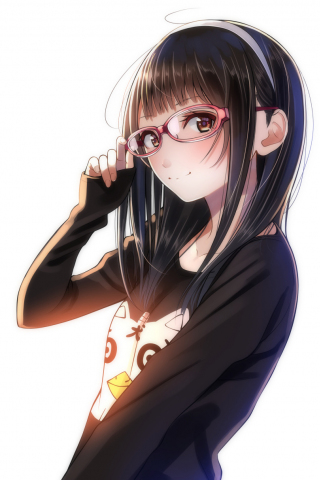 320x480 wallpaper Urban, anime girl, glasses, original
