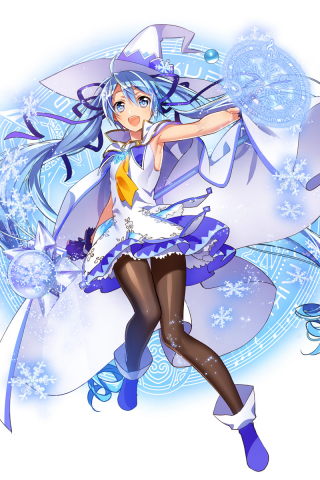 320x480 wallpaper Blue hair, anime girl, Hatsune Miku
