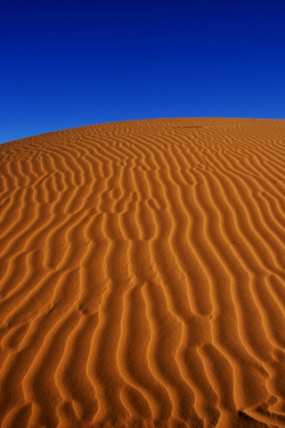 320x480 wallpaper Desert, sand, blue sky, dunes, 4k