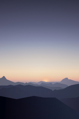 320x480 wallpaper Horizon, mountains, sky, skyline, sunrise, 5k