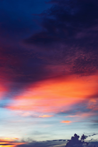320x480 wallpaper Clouds, sunset, skyline, beautiful sky, 4k