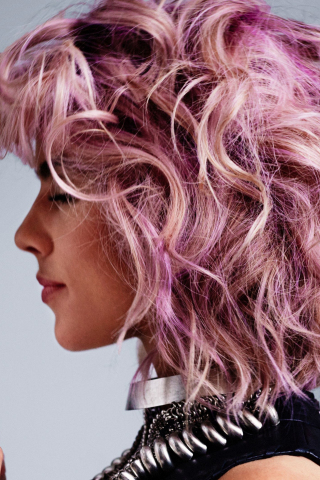320x480 wallpaper Colored hair, celebrity, Emily Bett Rickards