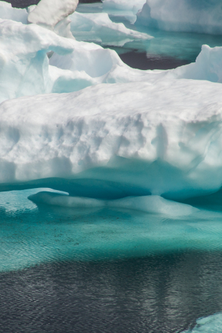 320x480 wallpaper Snow melting, glacier, iceberg, nature, 5k
