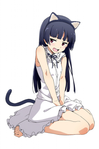 320x480 wallpaper Ruri Gokou, Oreimo, cute cat anime girl