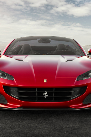 320x480 wallpaper Ferrari Portofino, red sports car, 2017 car