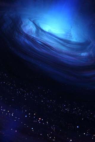 320x480 wallpaper Galaxy, space, dark clouds, blue, nebula, 4k
