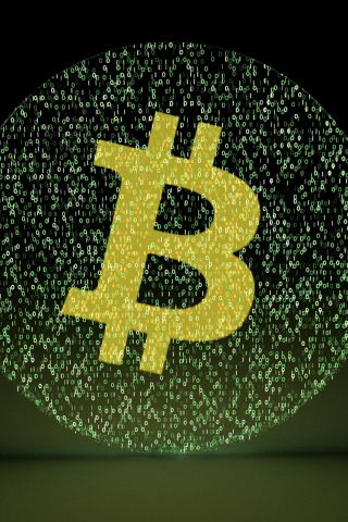 320x480 wallpaper Bitcoin, abstract, logo, cryptocurrency