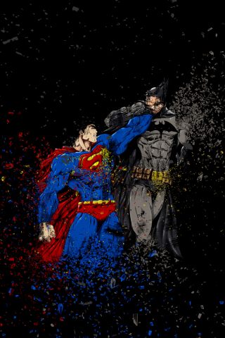 320x480 wallpaper Batman vs superman, art, ruggon style