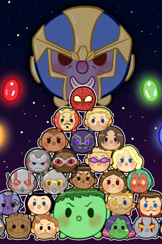 320x480 wallpaper Avengers: infinity war, movie, fan art, superhero, thanos, villain, artwork