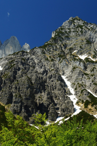 320x480 wallpaper Mountains, sunny day, 4k