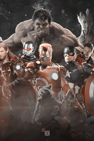 320x480 wallpaper Avengers: infinity war, fan art, superheroes