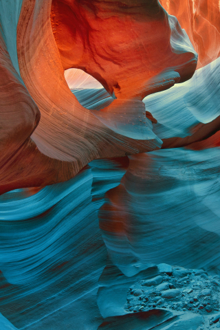 320x480 wallpaper Antelope canyon, rocky caves, nature