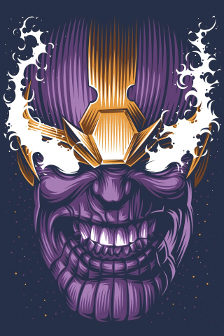 320x480 wallpaper Thanos, angry face, villain, art