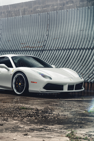 Download 240x320 Wallpaper Ferrari 488, White Sports Car, Side View, 5k,  Old Mobile, Cell Phone, Smartphone, 240x320 Hd Image, Background, 29686