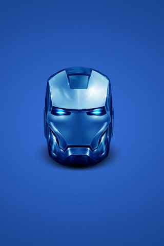 320x480 wallpaper Iron man head, helmet, superhero, minimal