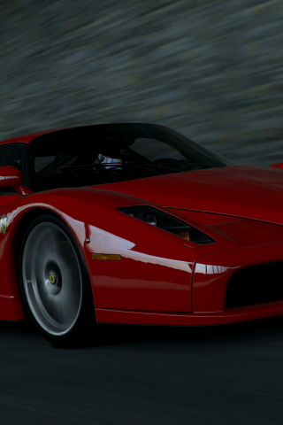 320x480 wallpaper Red Ferrari, sports car, motion blur