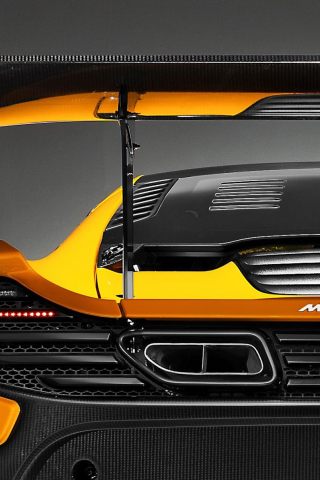 320x480 wallpaper McLaren 650S GT3, rear view, yellow car