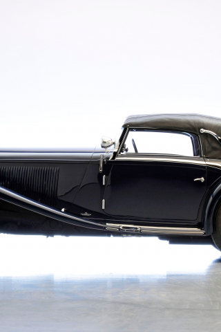 320x480 wallpaper Mercedes-Benz, classic, Vintage, black car