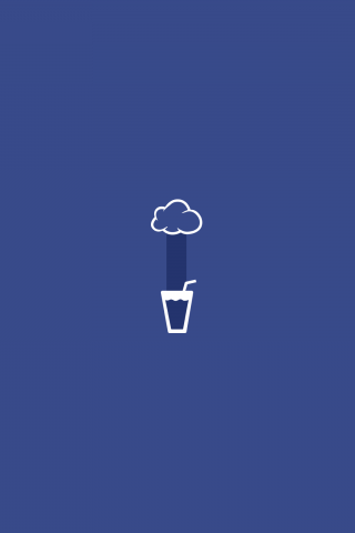 320x480 wallpaper Blue glass, rain, drinks, clouds, minimal