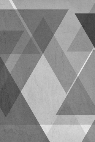 320x480 wallpaper Gray and white, triangles, pattern, minimalism