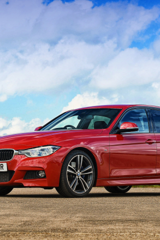 320x480 wallpaper BMW 3 Series, red luxury car, side view
