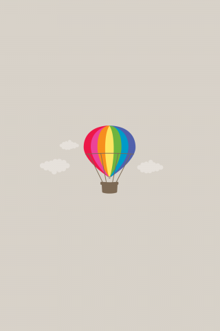 320x480 wallpaper Parachute, Hot air Balloon, colorful, minimalism